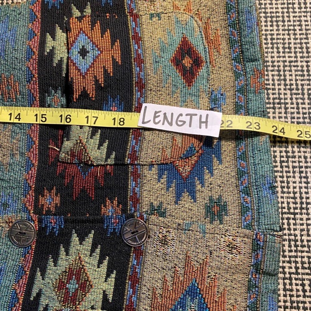 Jane Ashley Tapestry Jacket Southwestern Boho Western Women S Woven Multi Color - Picture 7 of 7